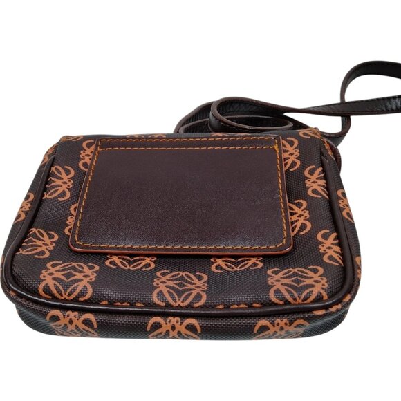 (L3) Authentic Loewe Crossbody Bag Brown PVC Luxury Vintage Designer Handbag - Picture 4 of 9